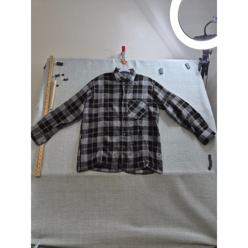 Fir Shirt Mens Large Multicolor Glen Plaid Casual Office Back Box Button Up